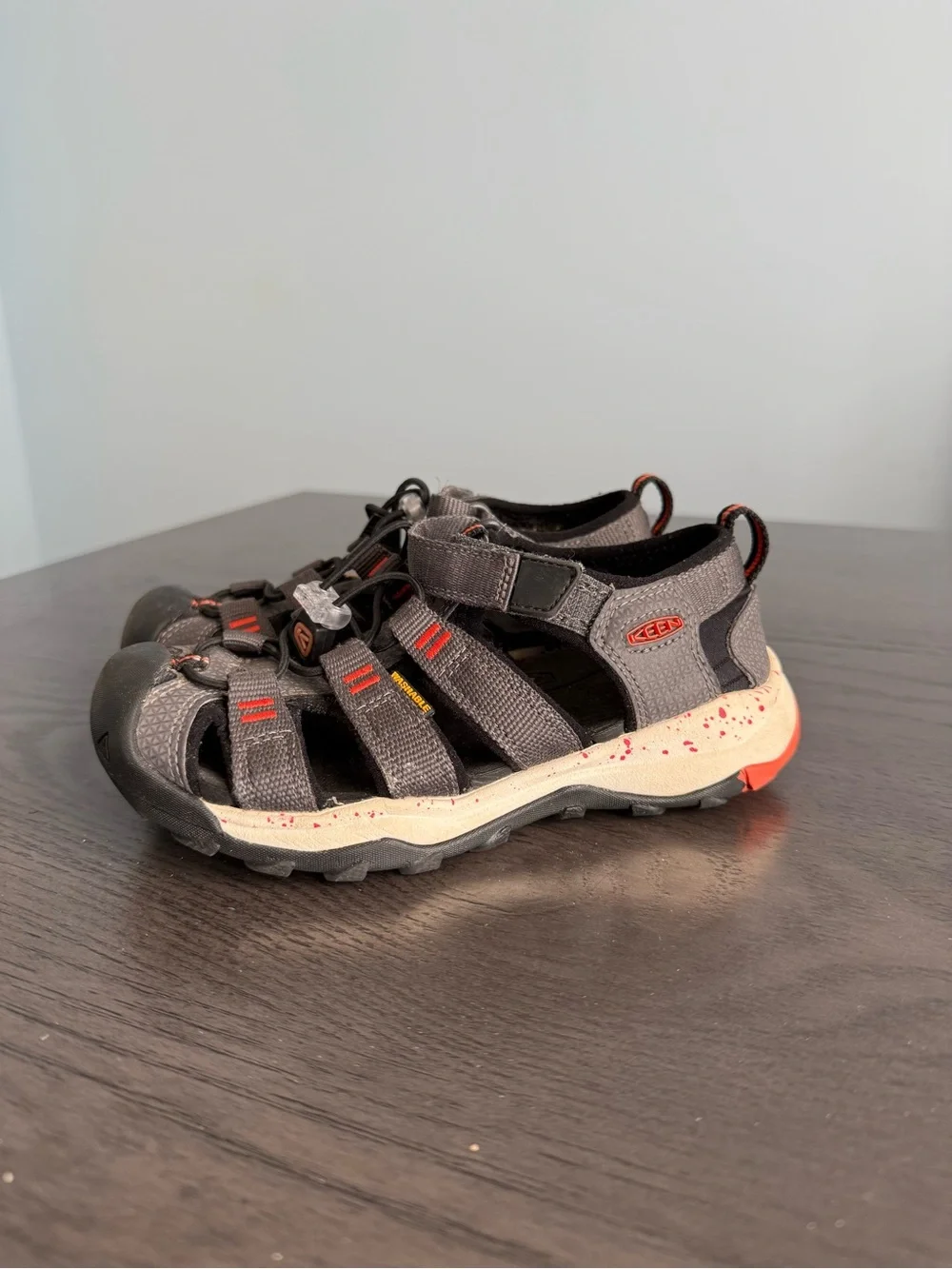 Keen Kids Closed Toe Hiking Sport Sandals Gray Orange US 12 EU 30 Washable